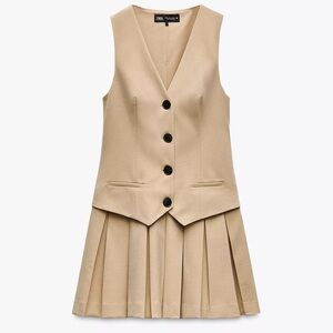 ZARA | Box Pleat Vest Dress